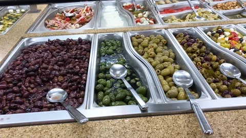 An antipasto bar Stock-Footage 86074624