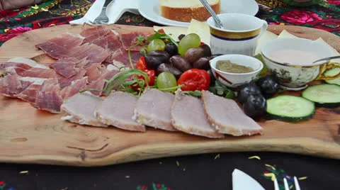 Antipasto plate Stock Footage 24702441