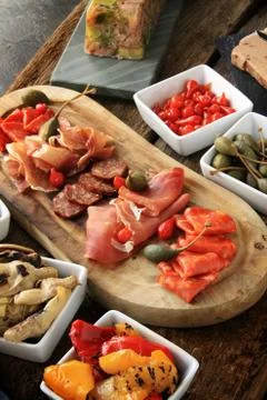Antipasto selection Stock Photos
