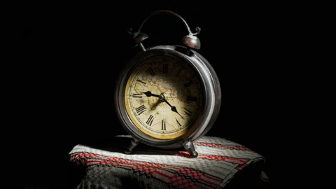Antique alarm clock with world map running time lapse 4k  Stock Footage 130812171