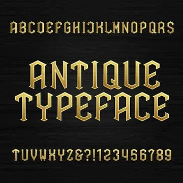 Antique alphabet vector font Stock Illustration