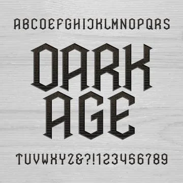Antique alphabet vector font Stock Illustration