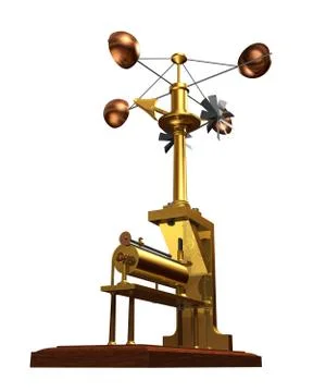 Antique Anemometer On White Background Illustrazione stock