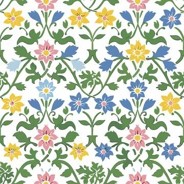 Antique Arabesque Ornament Seamless Pattern, Vintage Charm Seamless Pattern, Stock Illustration
