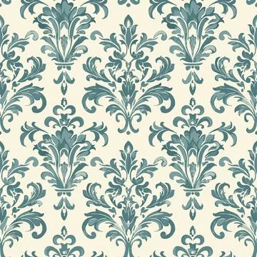 Antique Arabesque Ornament Seamless Pattern, Vintage Charm Seamless Pattern, Stock Illustration