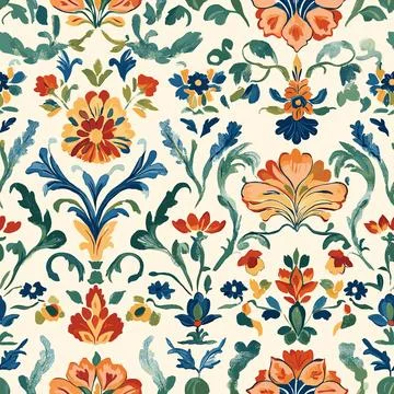 Antique Arabesque Ornament Seamless Pattern, Vintage Charm Seamless Pattern, Stock Illustration