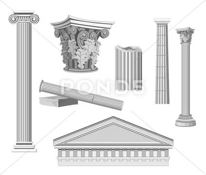 Antique architectural elements Stock Illustration