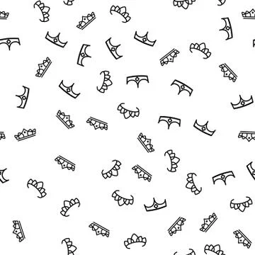 Antique Aristocracy Crowns Seamless Pattern Vector Stock Illustration