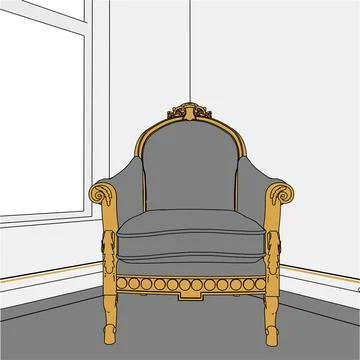 Antique Armchair Vector 스톡 일러스트