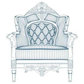 Antique Armchair Vector Stock Illustration