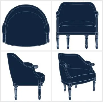 Antique Armchair Vector Stock Illustration