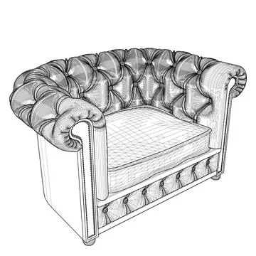 Antique Armchair Vector Stock Illustration