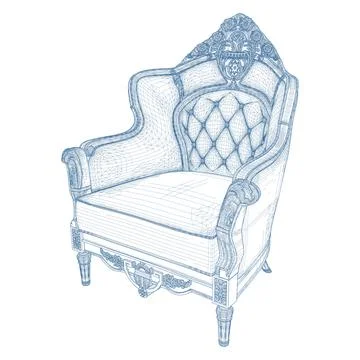 Antique Armchair Vector. 스톡 일러스트