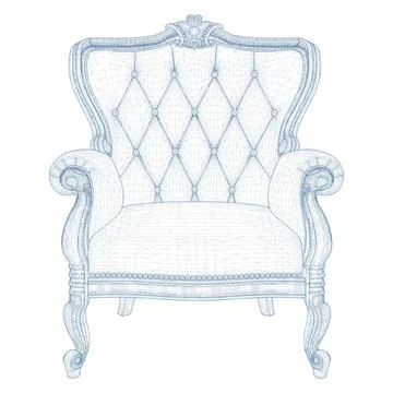 Antique Armchair Vector. Stock Illustration