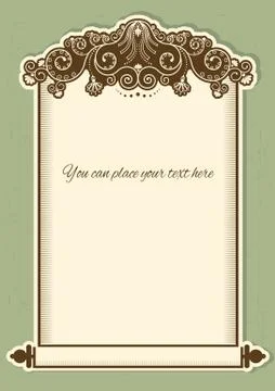 Antique background scroll for text with decor vignettes Stock Illustration