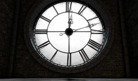 Antique Backlit Clock Stock Illustration