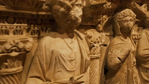Antique bas-relief sculpture Stock Footage 168715083