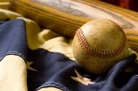 Antique baseball items Stock Photos