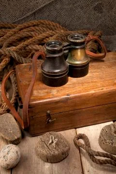 Antique binoculars Foto stock