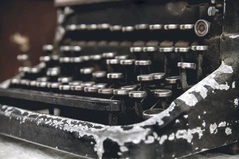 Antique black typewriter Foto stock