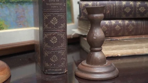 Antique Books Stock Footage 98100648