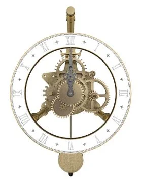 Antique brass clock 3d rendering Stock Illustration
