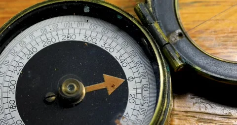 Antique Brass Compass. Stock Footage 146751451
