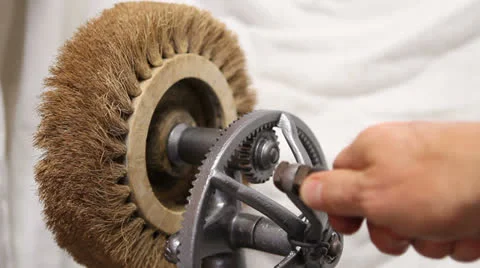 Antique Brush Wheel Stock Footage 24691990