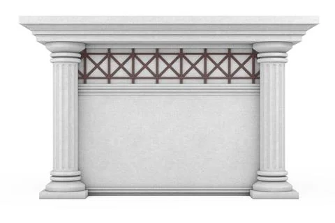 Antique Building with Columns and Empty Spase for Yours Design. 3d Rendering Ilustración de archivo
