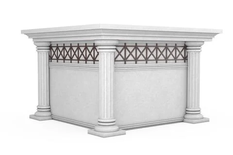 Antique Building with Columns and Empty Spase for Yours Design. 3d Rendering Ilustración de archivo