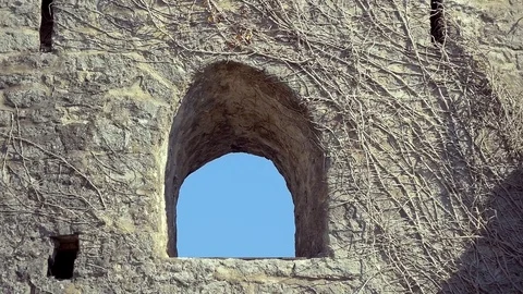 Antique Building Window Hole Stock Footage 98944118