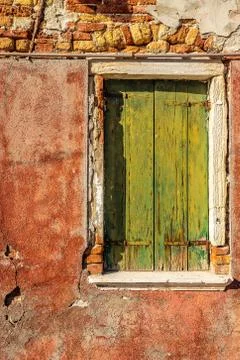Antique Burano facade Stock Photos