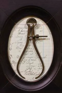 Antique caliper diameter tool Stock Photos