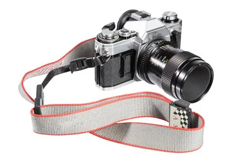 Antique camera on a light background Stock Photos