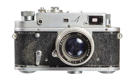 Antique camera on a light background Stock Photos