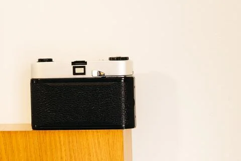 Antique camera seen from the back. Foto stock