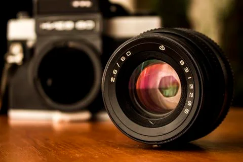 Antique Camera on the table Stock Photos