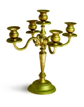 Antique candlestick isolated Foto stock