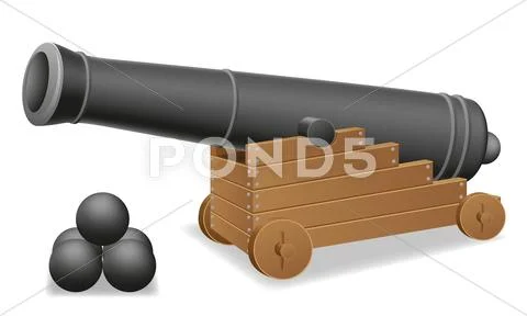 Antique cannon illustration Stock Illustration