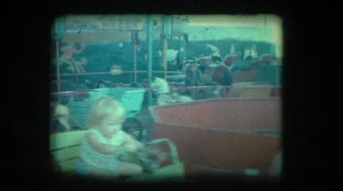 Antique Car-Carousel-1961 Video stock 10744930