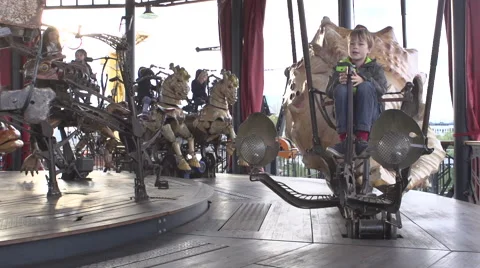 Antique carousel Stock Footage 57358501