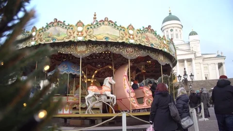 Antique Carousel Stock Footage 70772780