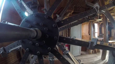 Antique carpentry wheel 库存影片 73685297