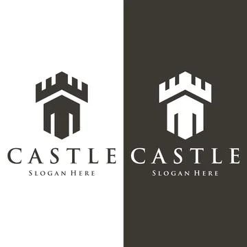 Antique castle logo template creative design, Historical ancient castle.Log.. Stock Illustration