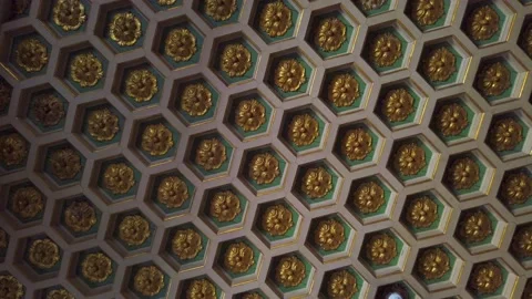 Antique ceiling hand painted, background pattern Stock Footage 133173985