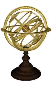 Antique celestial sphere - 3D render Stock Illustration