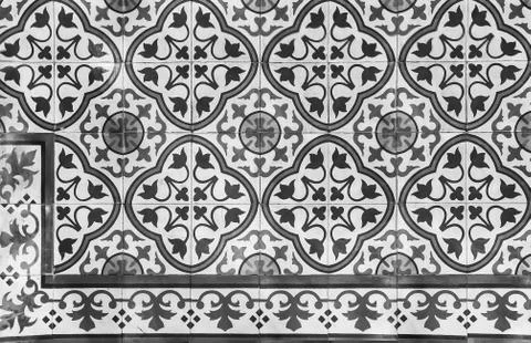 Antique ceramic mosaic pattern, Tile background, Texture floor Stock Illustration