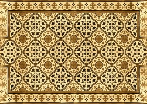 Antique ceramic mosaic pattern, Tile background, Texture floor Stock Illustration