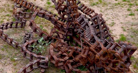 Antique Chain Track Stock Footage 124244103