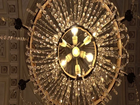 Antique Chandelier, Low angle Stock Footage 73553281